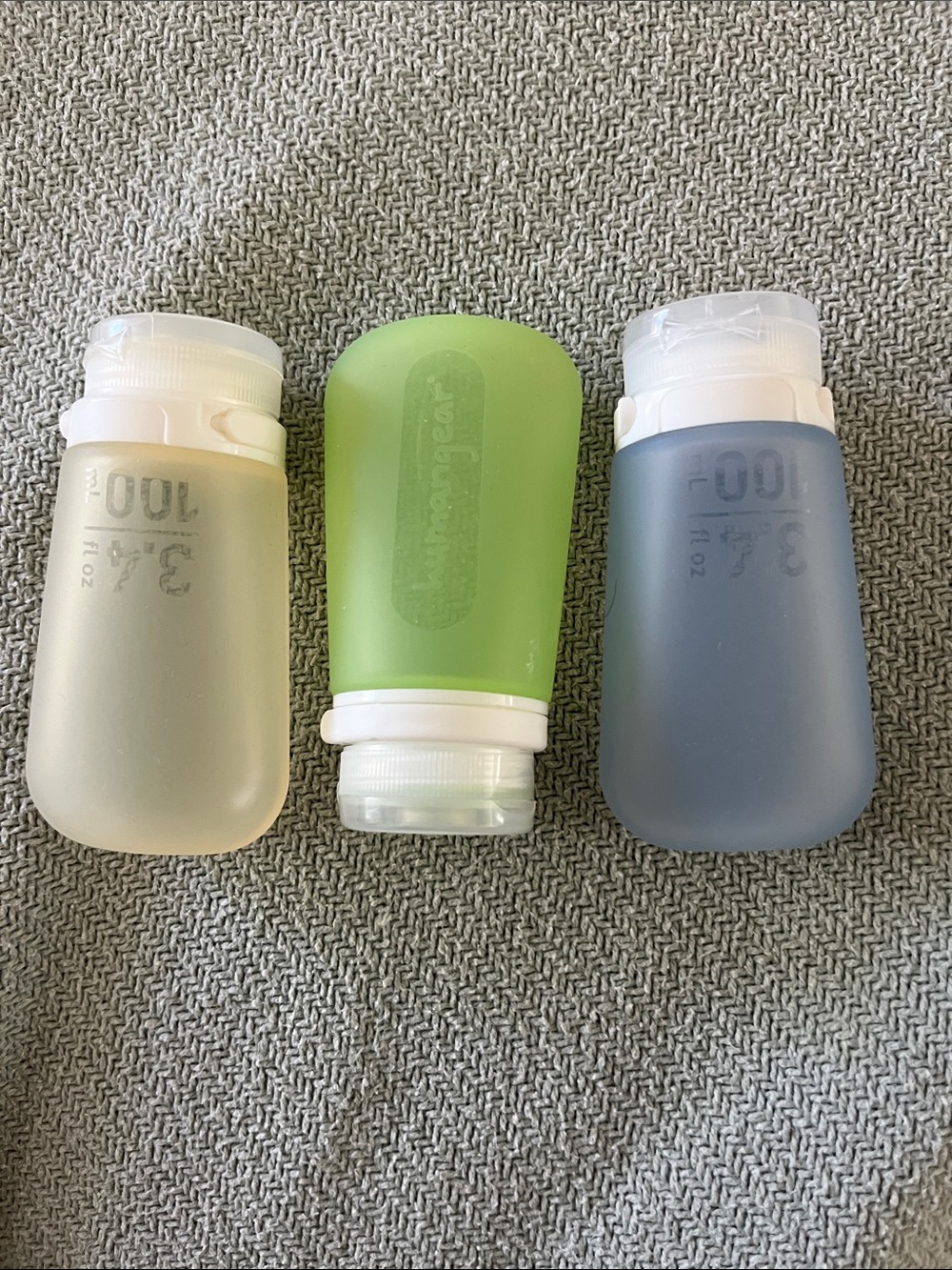 Set of 3 humangear 100ml/3.4 Oz Silicon tubes